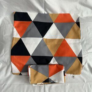Ovos Geometric Print Pillow Cover Set With Matching Pouch